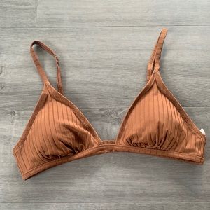 Aerie Ribbed Shine Triangle Bikini Top